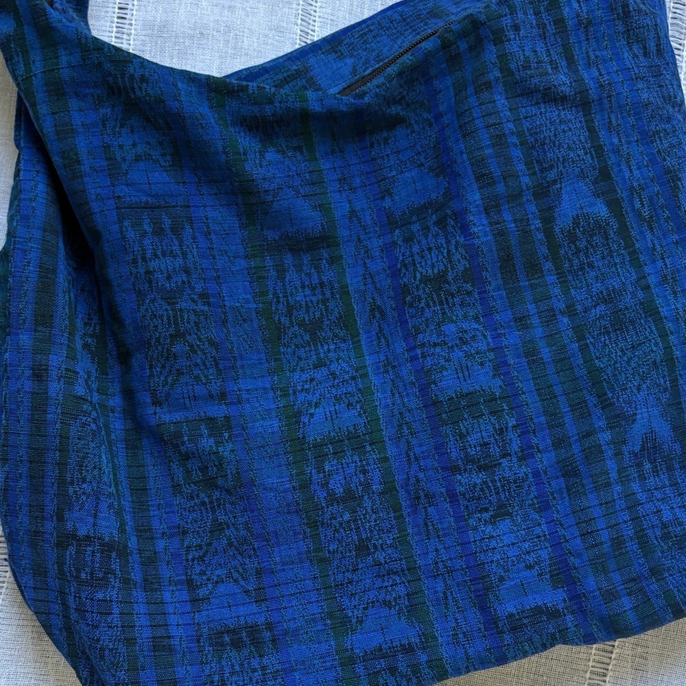 Handmade BoHo Blue Floral Shoulder Bag - Picture 7 of 13